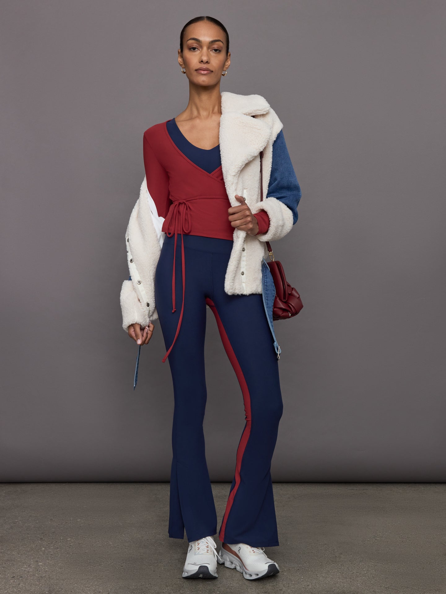 Carbon38 Long Sleeve Tie Top in Melt - Red Dahlia