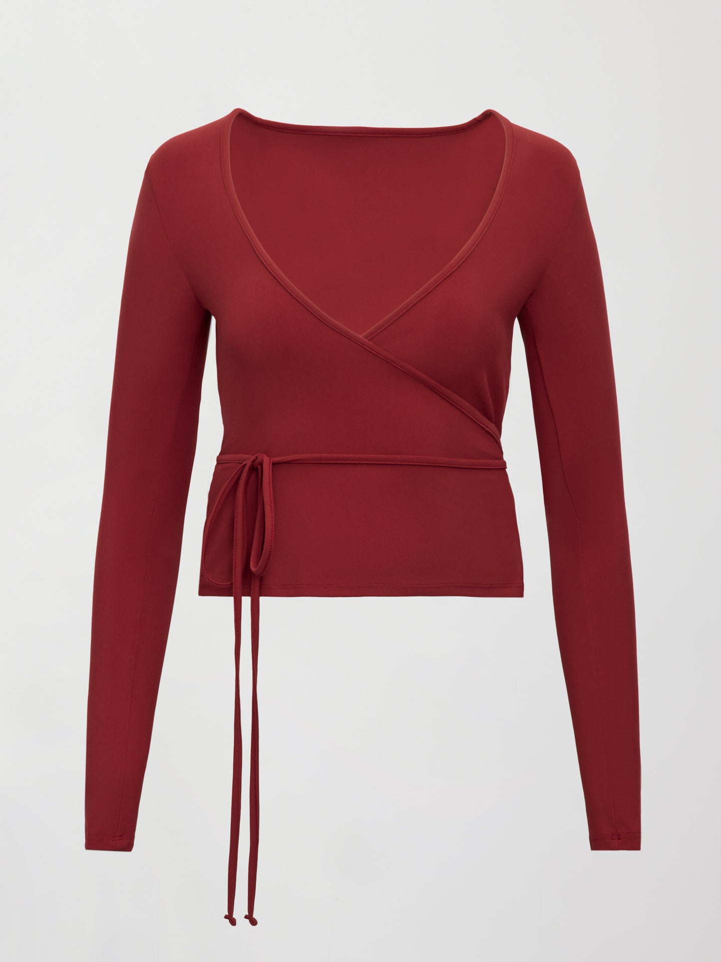 Carbon38 Long Sleeve Tie Top in Melt - Red Dahlia