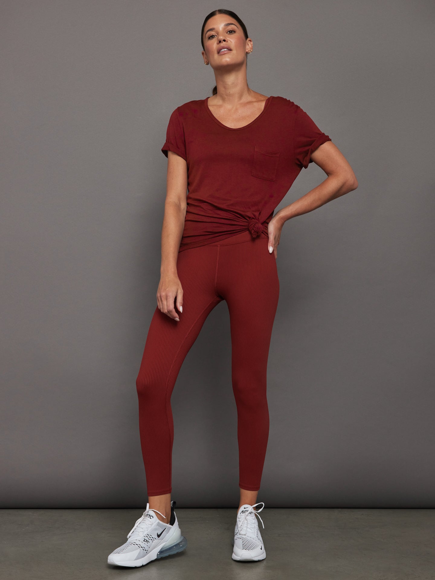 Carbon38 Short Sleeve Pocket Tee - Merlot