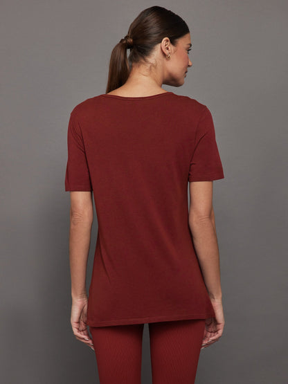 Carbon38 Short Sleeve Pocket Tee - Merlot