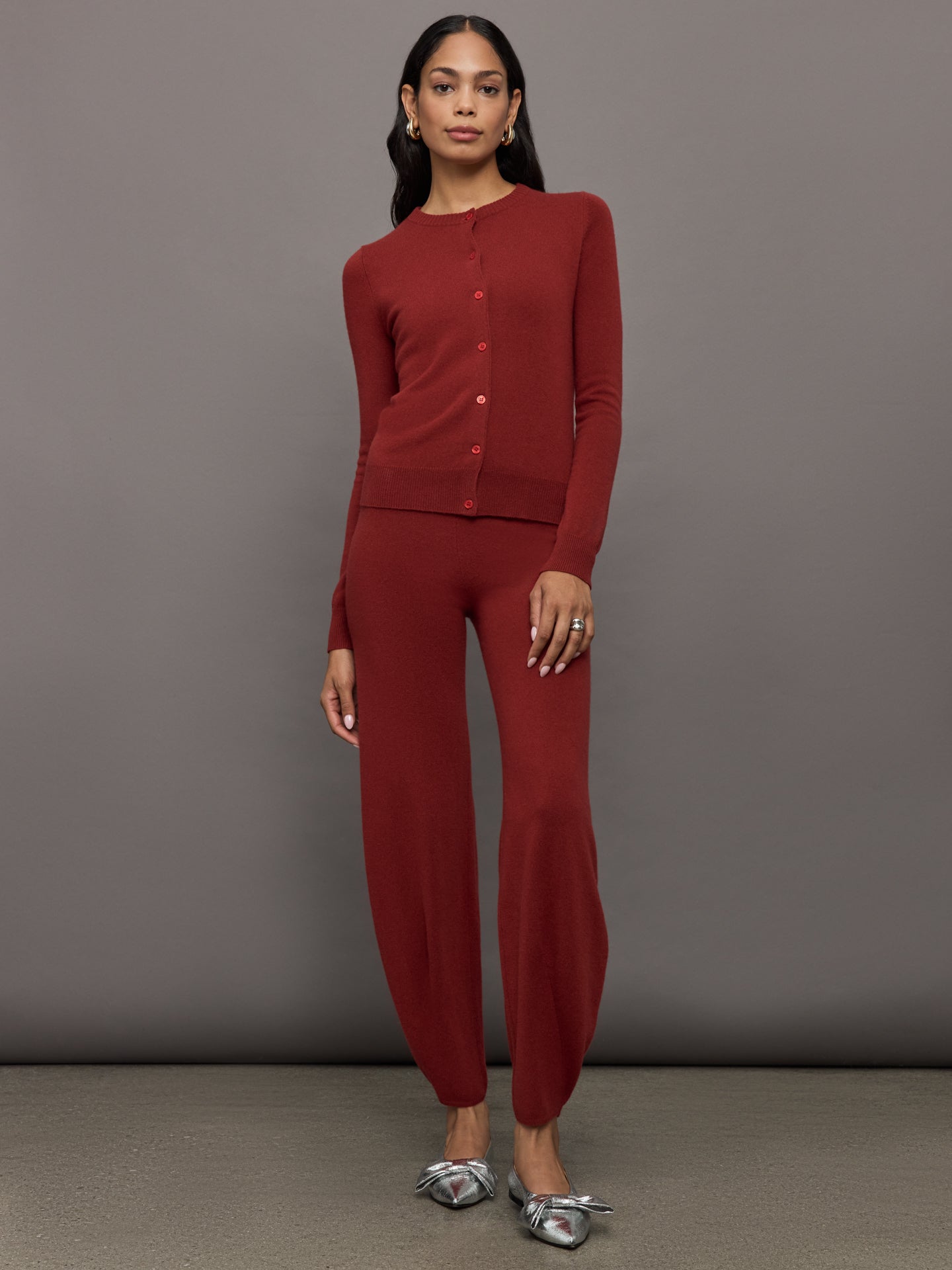 Carbon38 Monroe Cashmere Cardigan - Burgundy