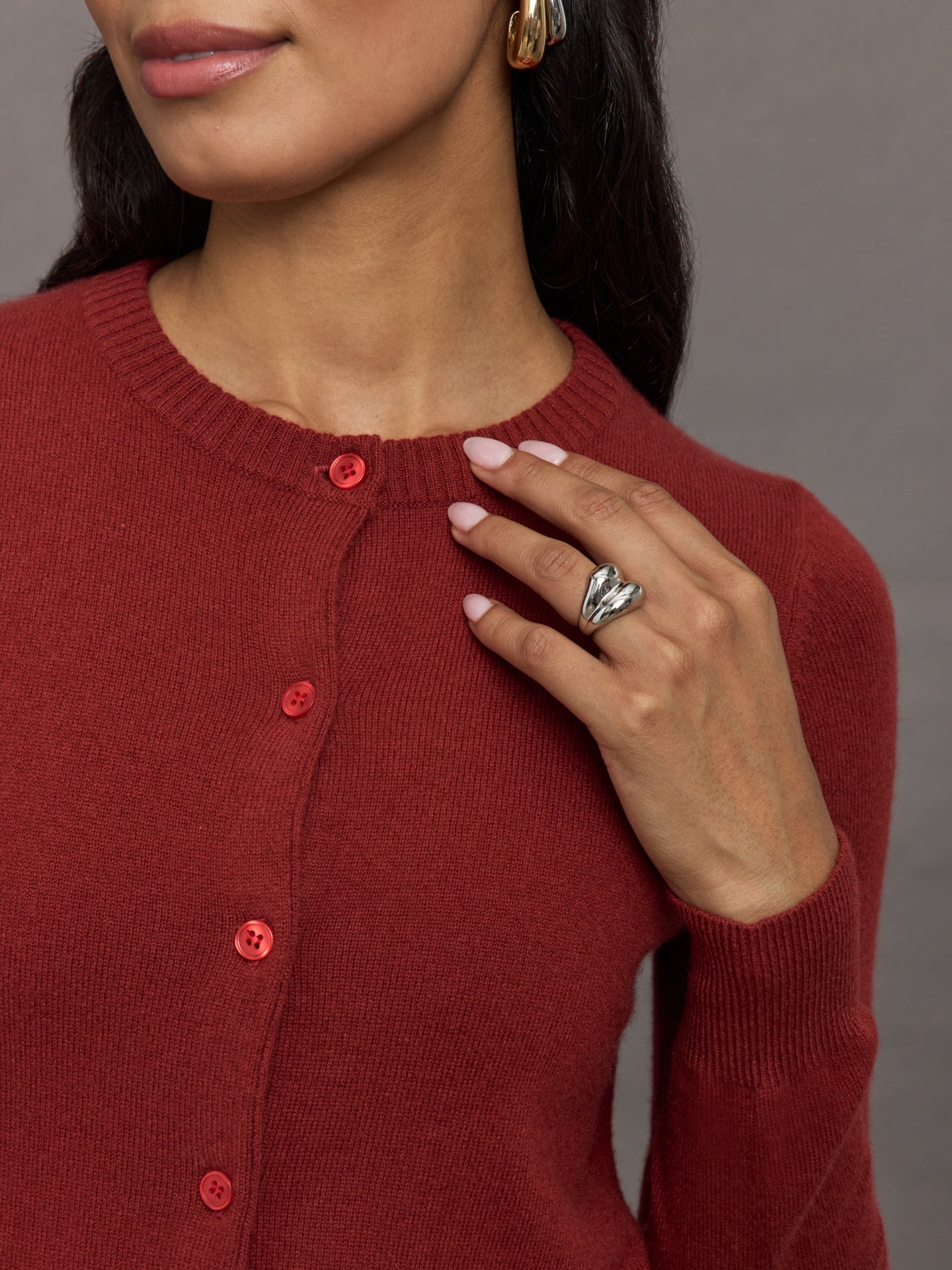 Carbon38 Monroe Cashmere Cardigan - Burgundy