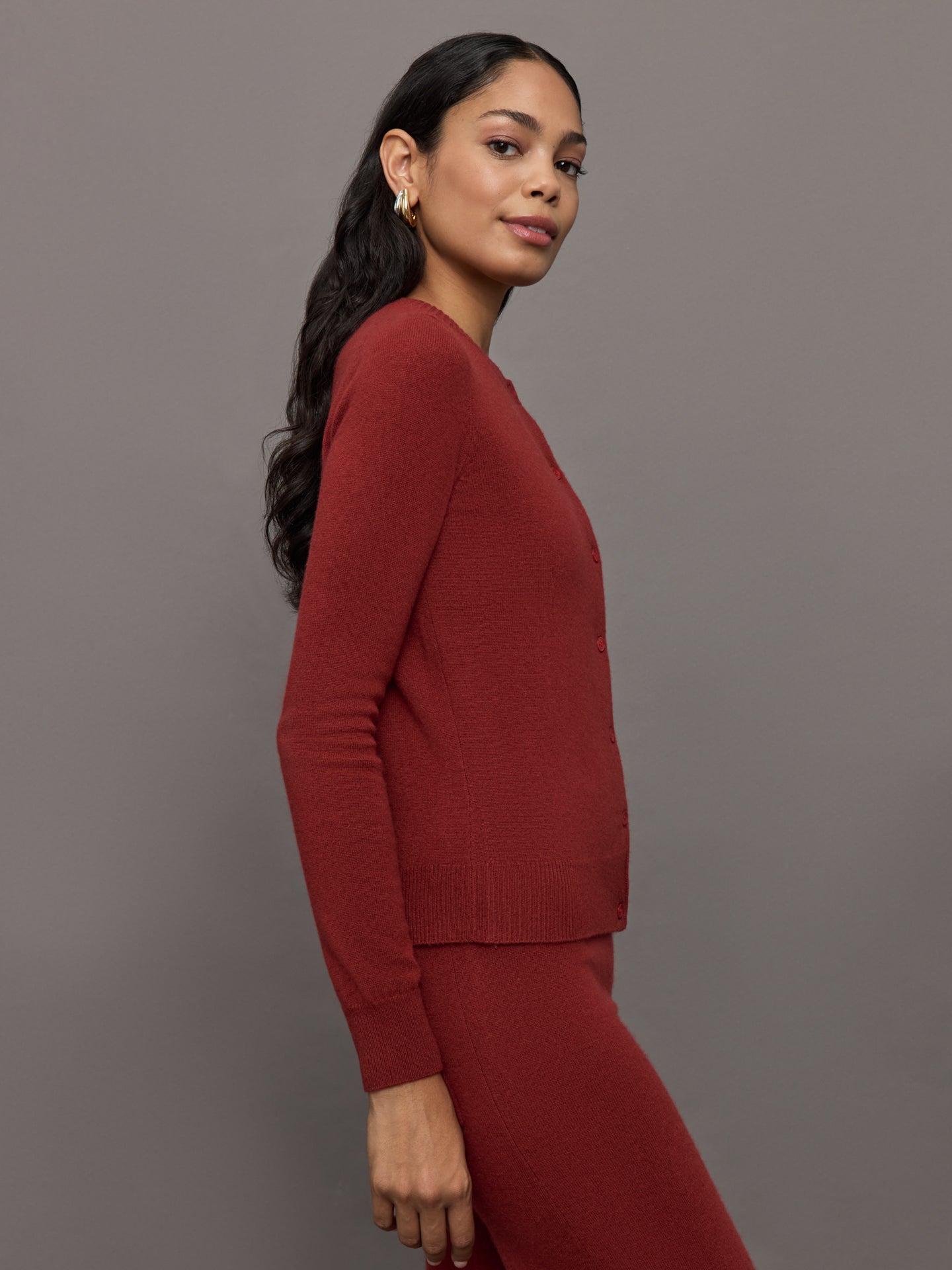 Carbon38 Monroe Cashmere Cardigan - Burgundy