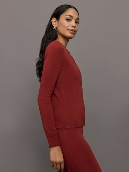 Carbon38 Monroe Cashmere Cardigan - Burgundy