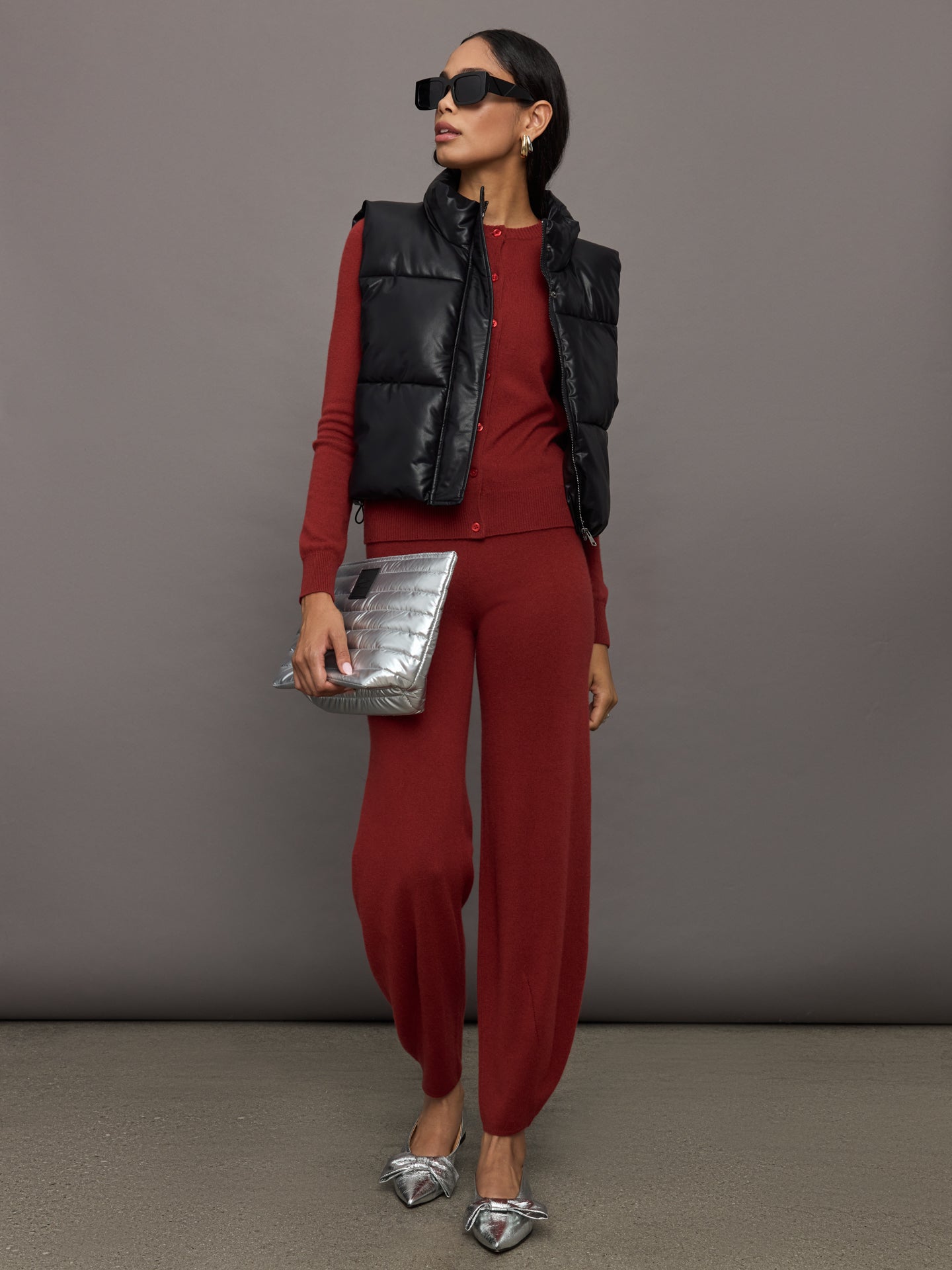 Carbon38 Monroe Cashmere Cardigan - Burgundy