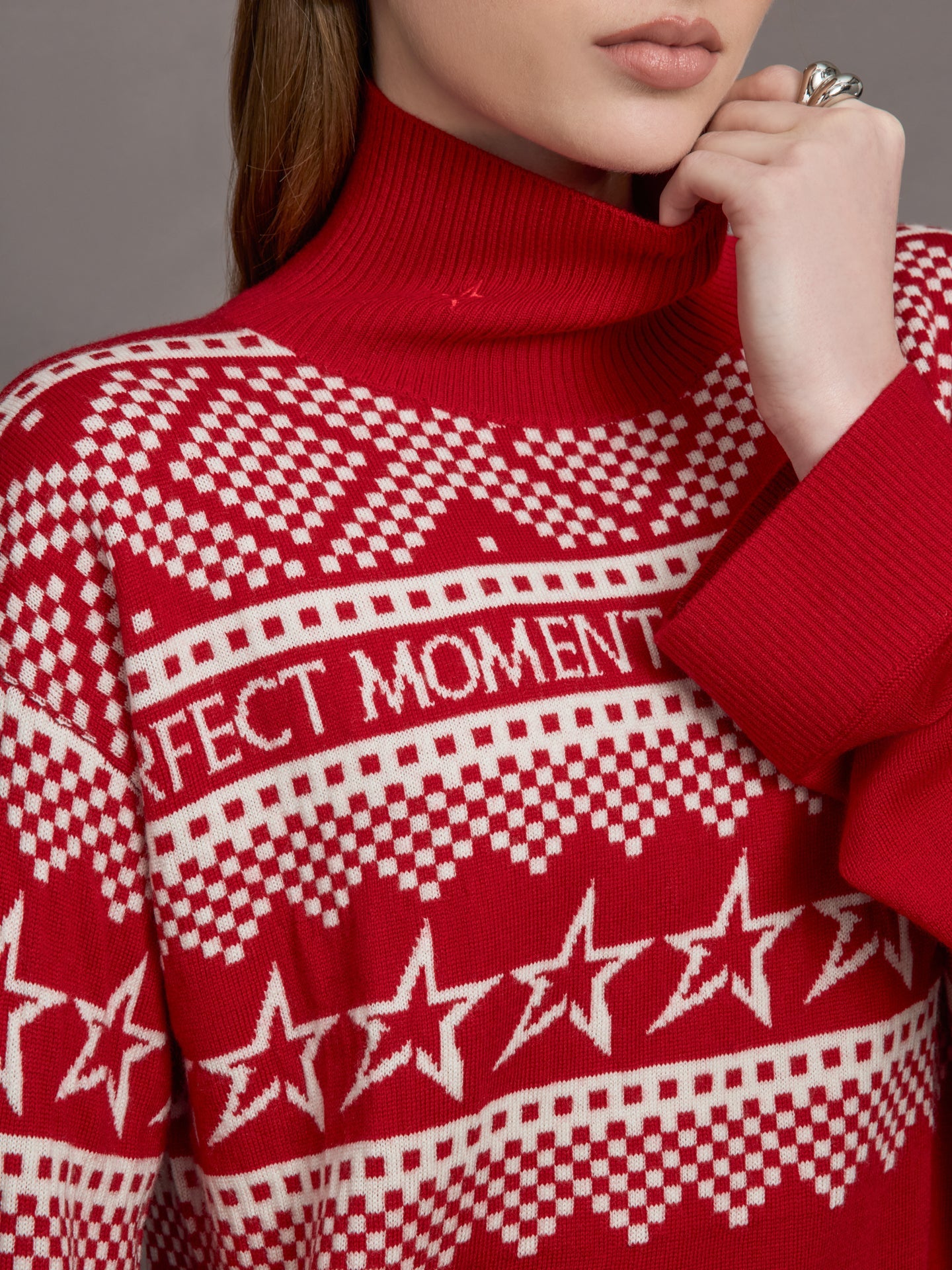 Carbon38 Holiday Roll Neck - Red/White