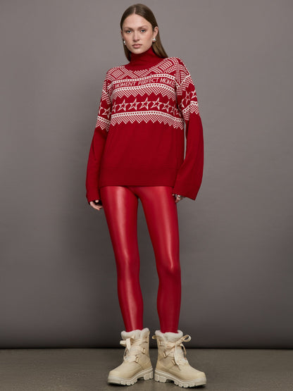 Carbon38 Holiday Roll Neck - Red/White
