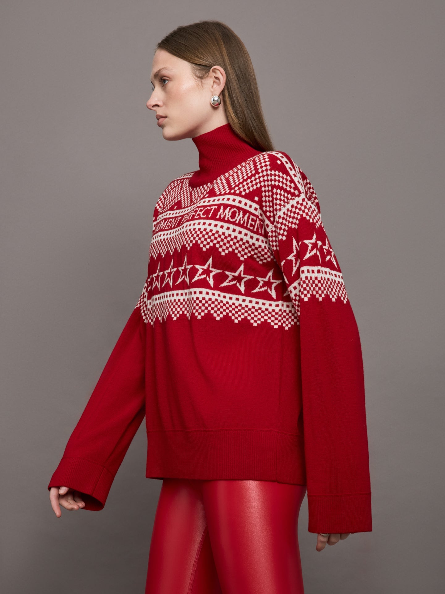 Carbon38 Holiday Roll Neck - Red/White