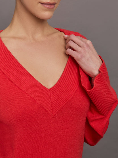 Carbon38 Bell Sleeve Off Shoulder Sweater - Bittersweet