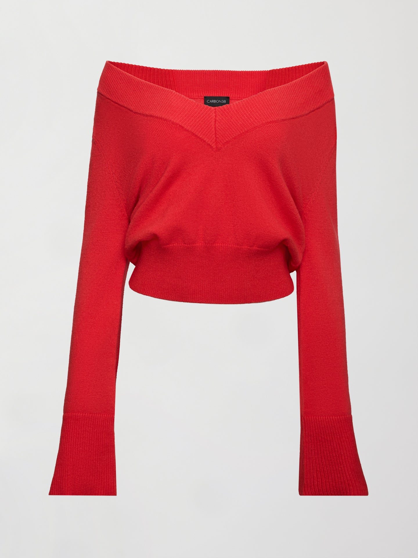 Carbon38 Bell Sleeve Off Shoulder Sweater - Bittersweet