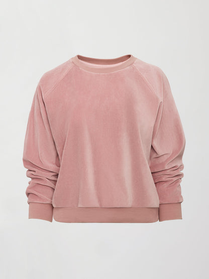 Carbon38 Raglan Pullover in Velour - Blush