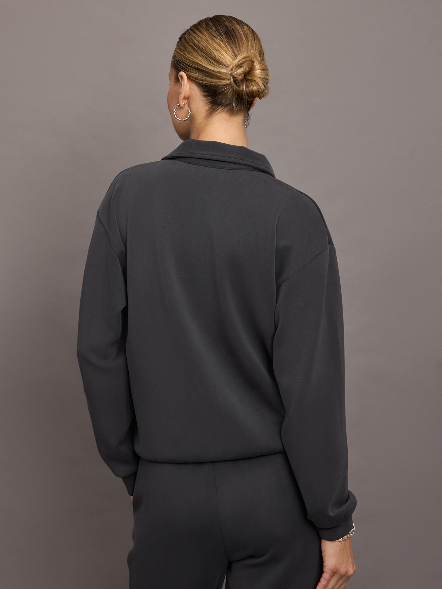 Carbon38 Logo Sweatshirt in Modal Luxe - Faded Black
