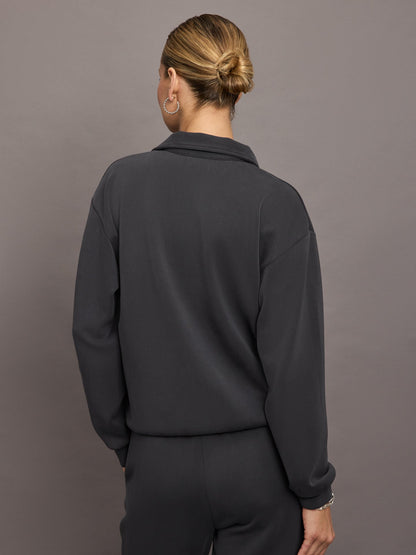 Carbon38 Logo Sweatshirt in Modal Luxe - Faded Black