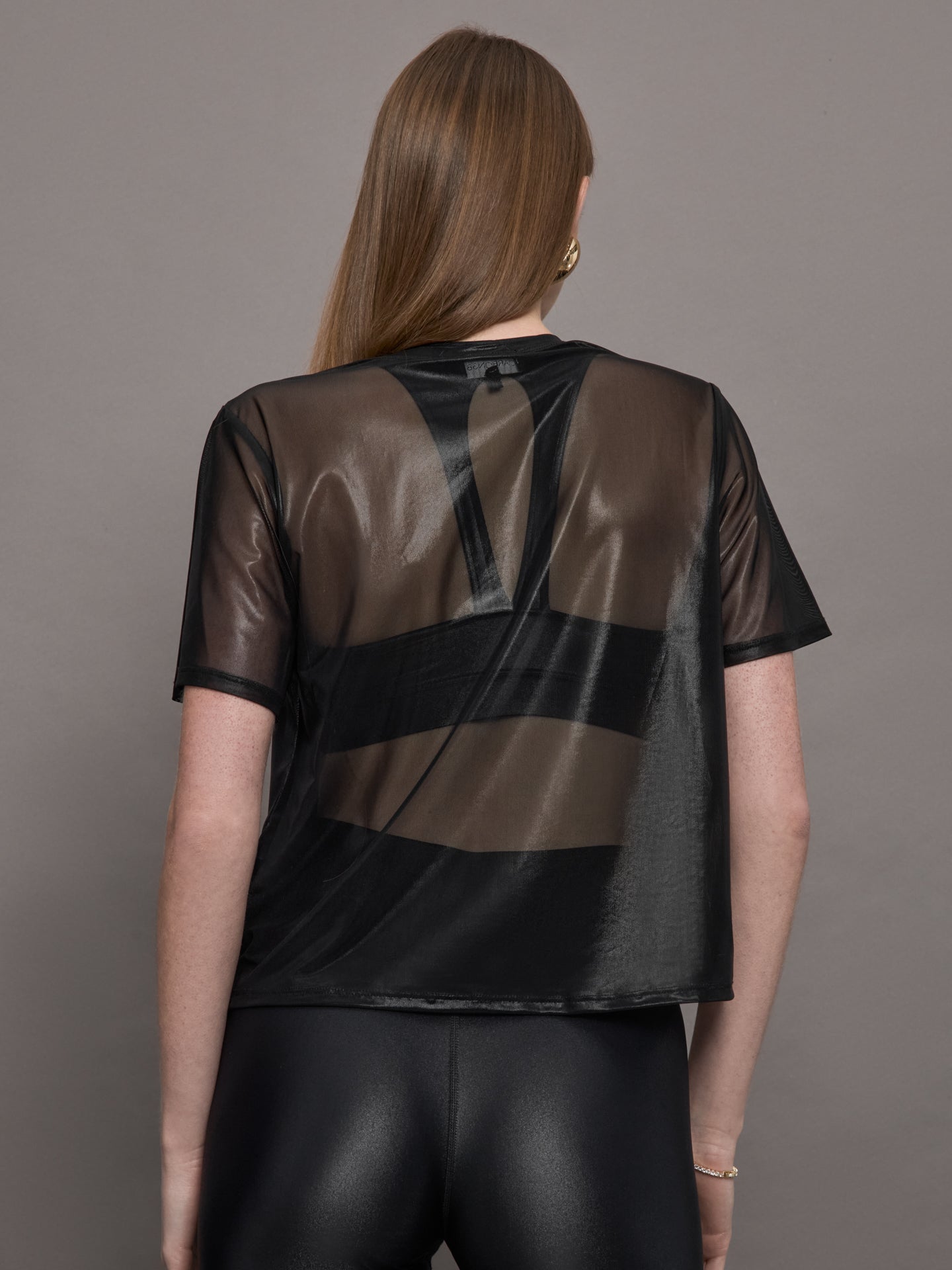 Carbon38 Liquid Mesh Tee Shirt - Black