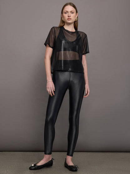Carbon38 Liquid Mesh Tee Shirt - Black