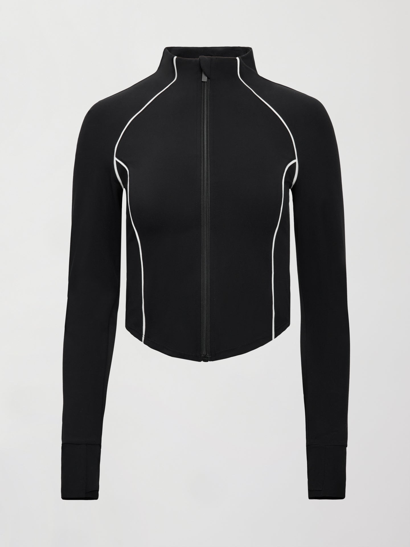 Carbon38 Colorblock Mock Neck Corset Zip in Melt - Black/Cloud Dancer