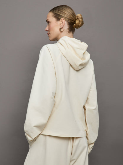 Carbon38 Oversized Raglan Sleeve Hooded Top - Cream