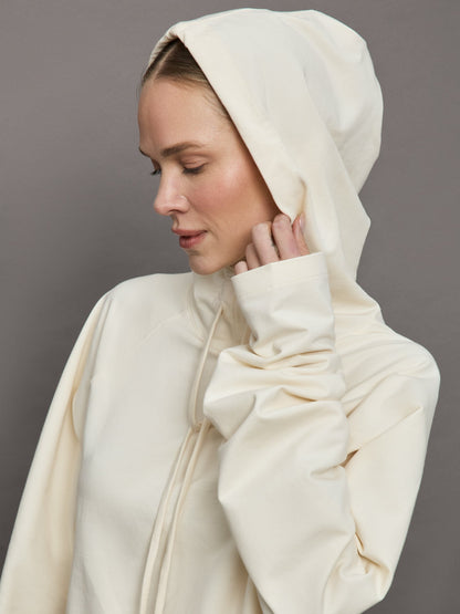 Carbon38 Oversized Raglan Sleeve Hooded Top - Cream
