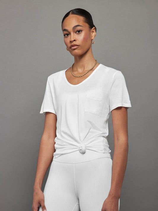 Carbon38 Short Sleeve Pocket Tee - White