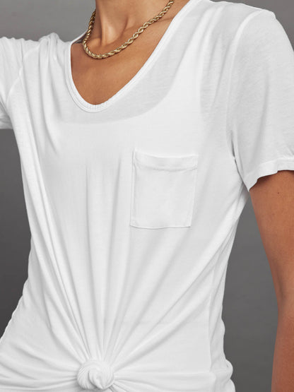 Carbon38 Short Sleeve Pocket Tee - White