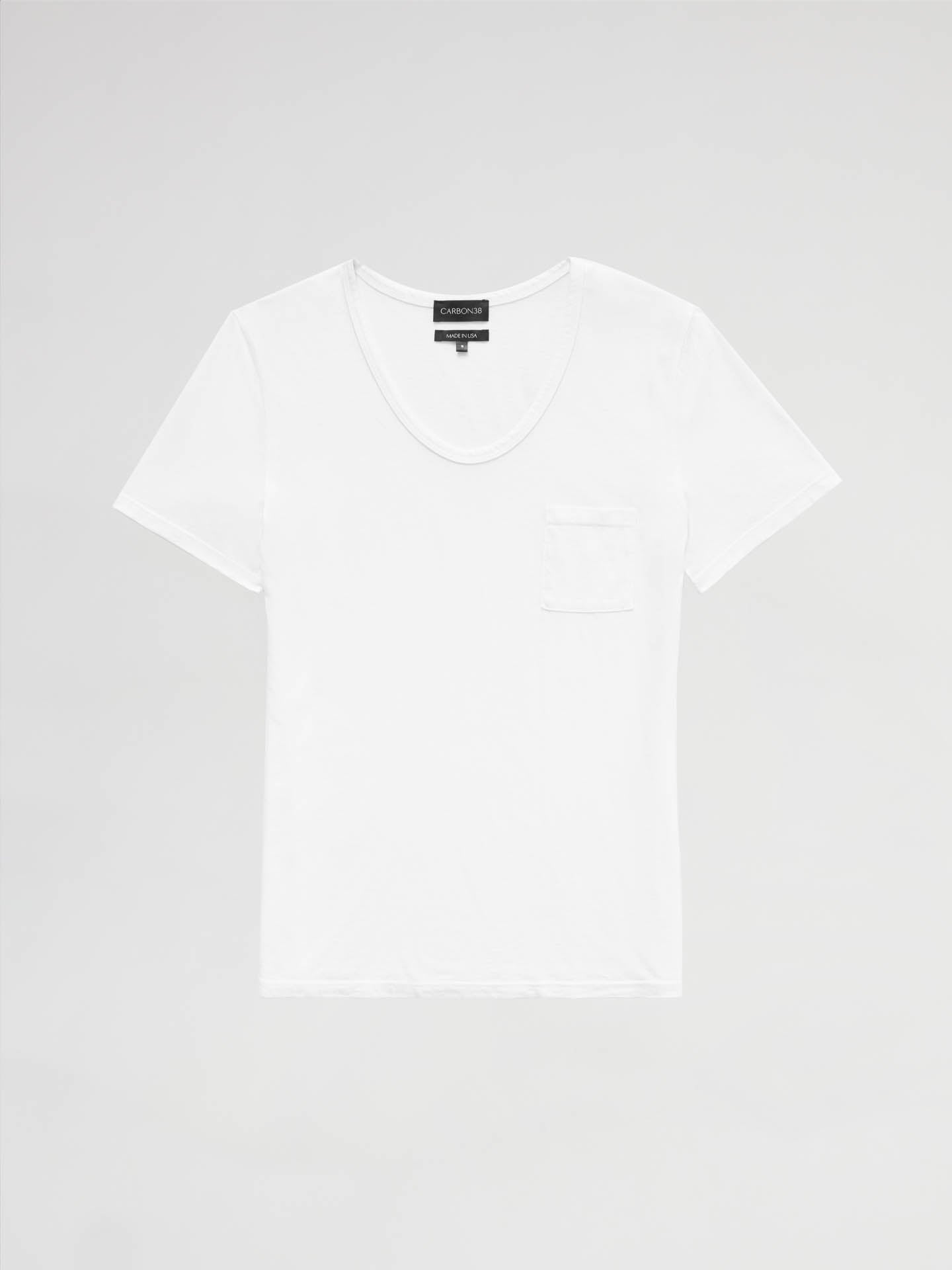 Carbon38 Short Sleeve Pocket Tee - White
