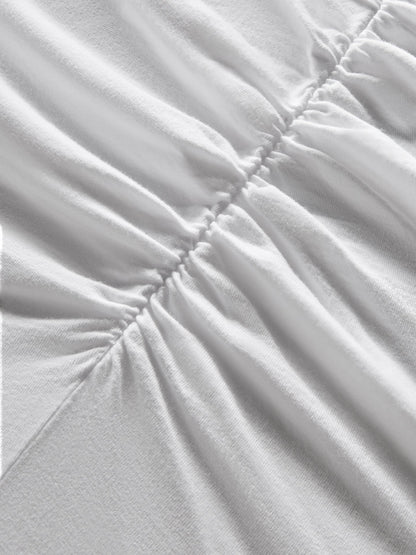 Carbon38 Short Sleeve Ruched Front Tee - White