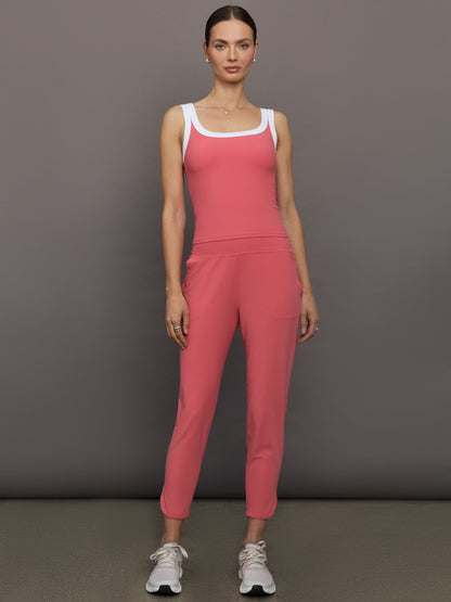 Carbon38 Colorblock Scoop Tank in Melt - Rosewood / White