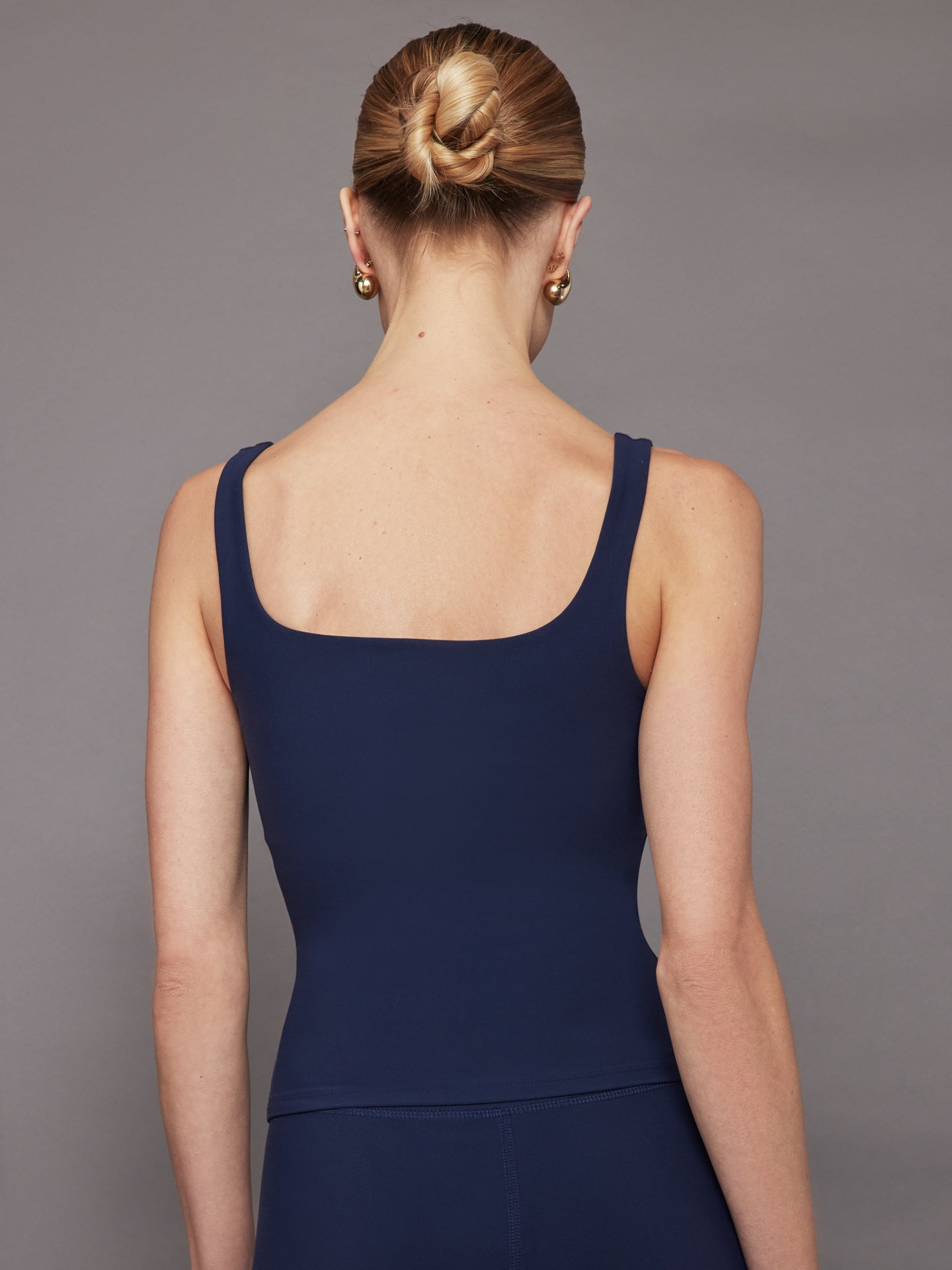 Carbon38 Wide Scoop Bra Tank in Melt - Navy Blazer