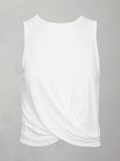 Carbon38 Front Twist Tank - White