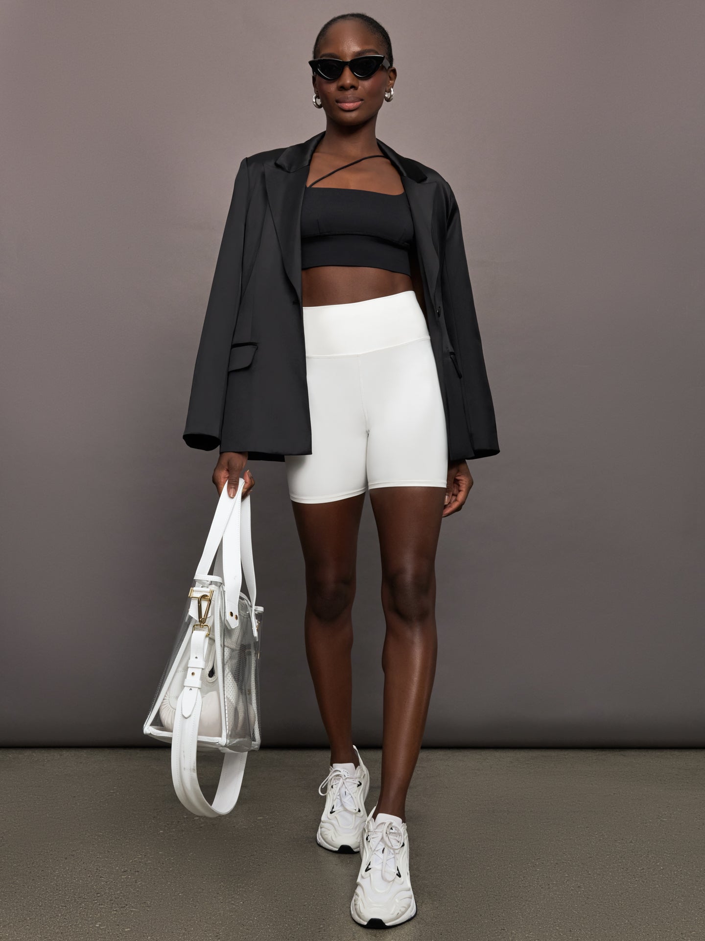 Carbon38 Satin Blazer - Black