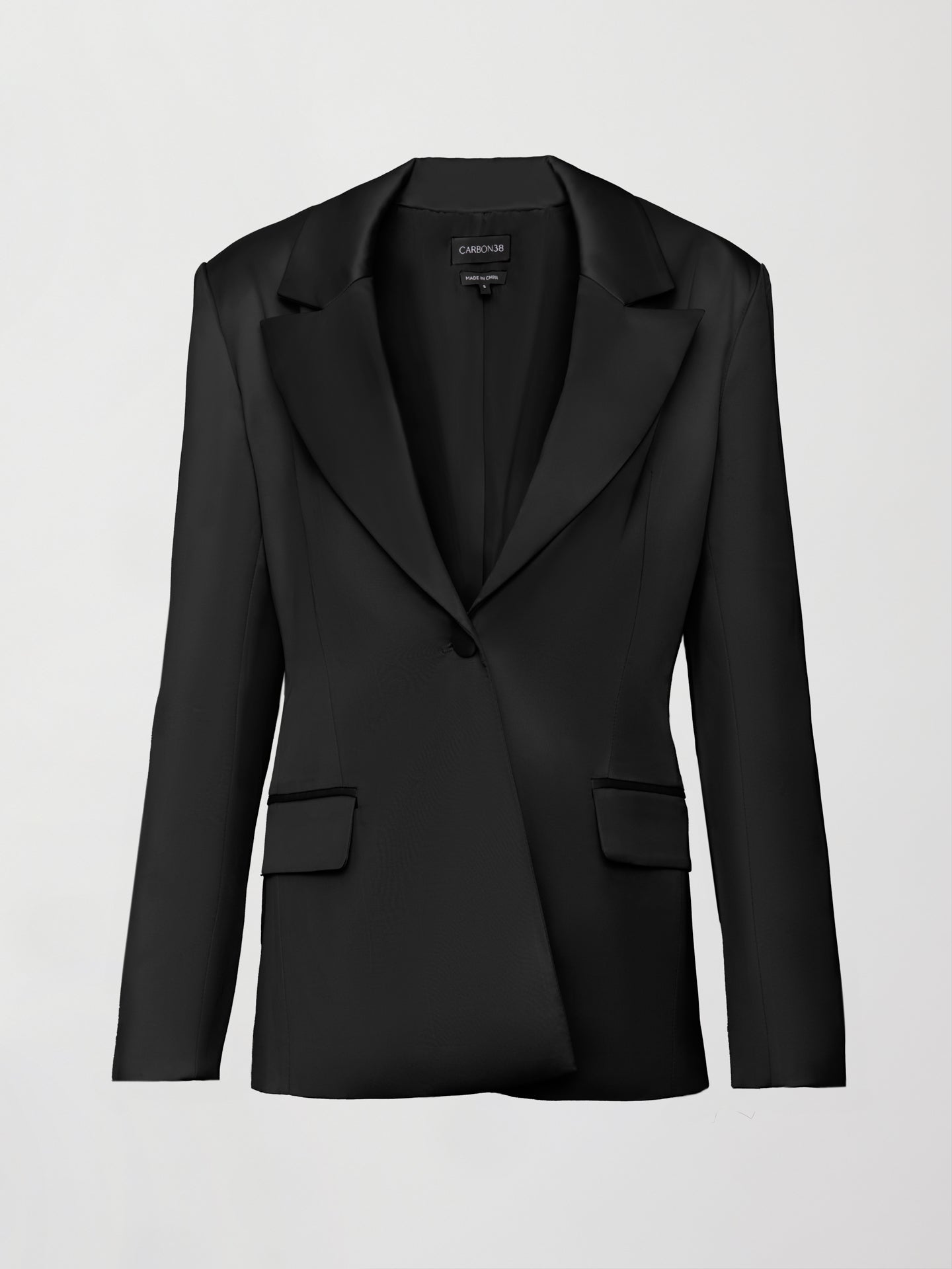 Carbon38 Satin Blazer - Black