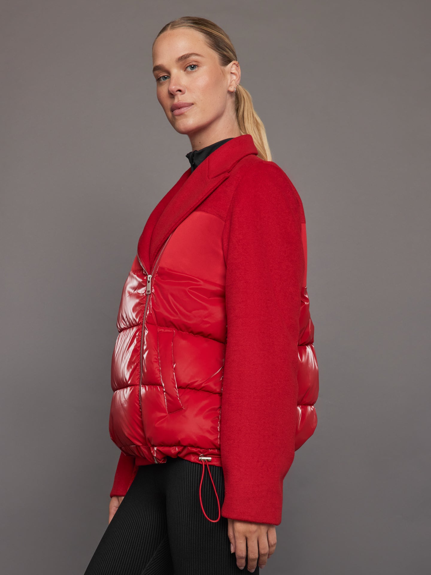 Carbon38 Blazer Puffer - Haute Red