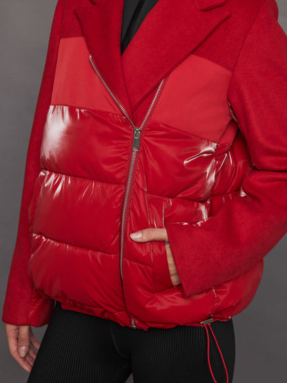 Carbon38 Blazer Puffer - Haute Red