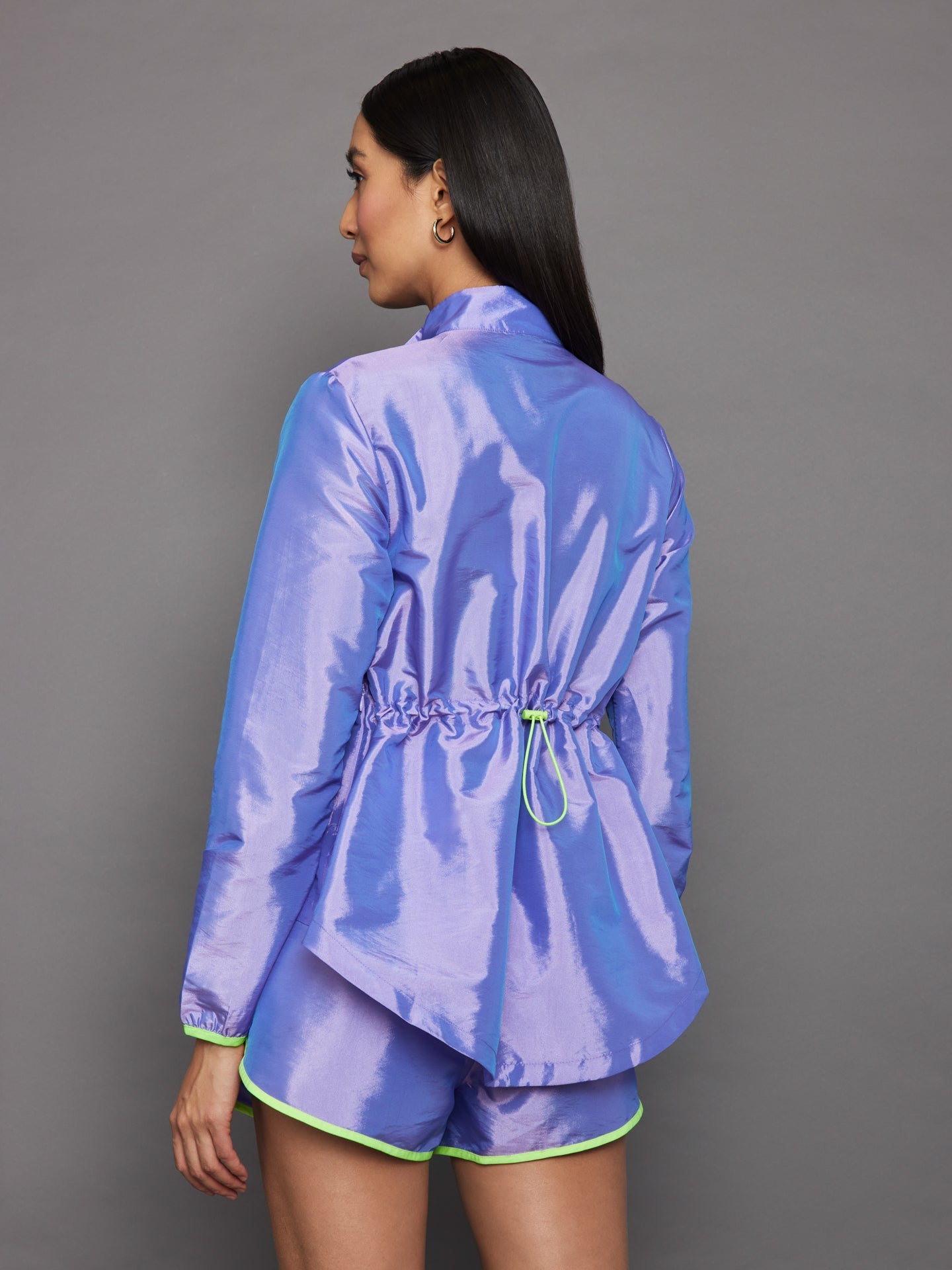 Carbon38 Iridescent Nylon Jacket - Sweet Lavender/ Acid Lime
