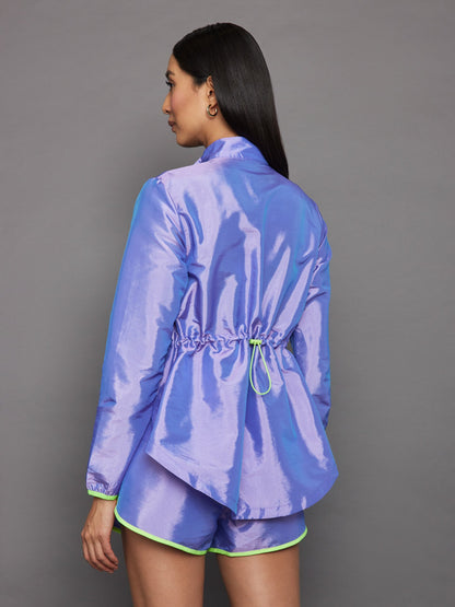 Carbon38 Iridescent Nylon Jacket - Sweet Lavender/ Acid Lime