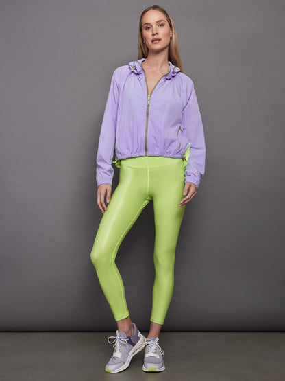 Carbon38 Pleated Back Running Jacket - Sweet Lavender / Acid Lime