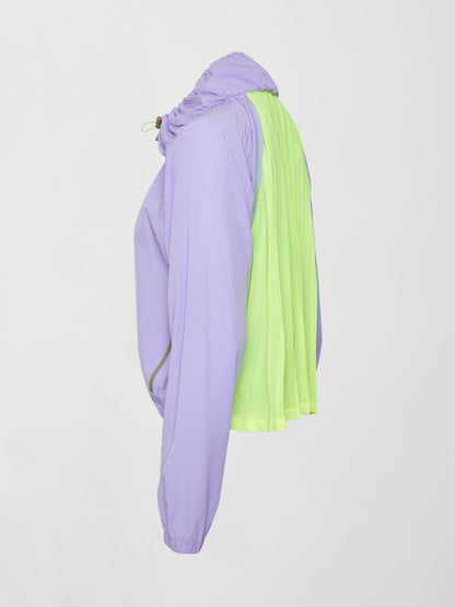 Carbon38 Pleated Back Running Jacket - Sweet Lavender / Acid Lime