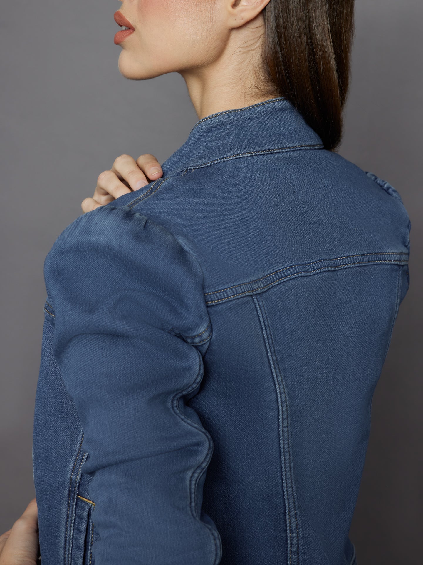 Carbon38 Tailored Denim Jacket - Medium Wash