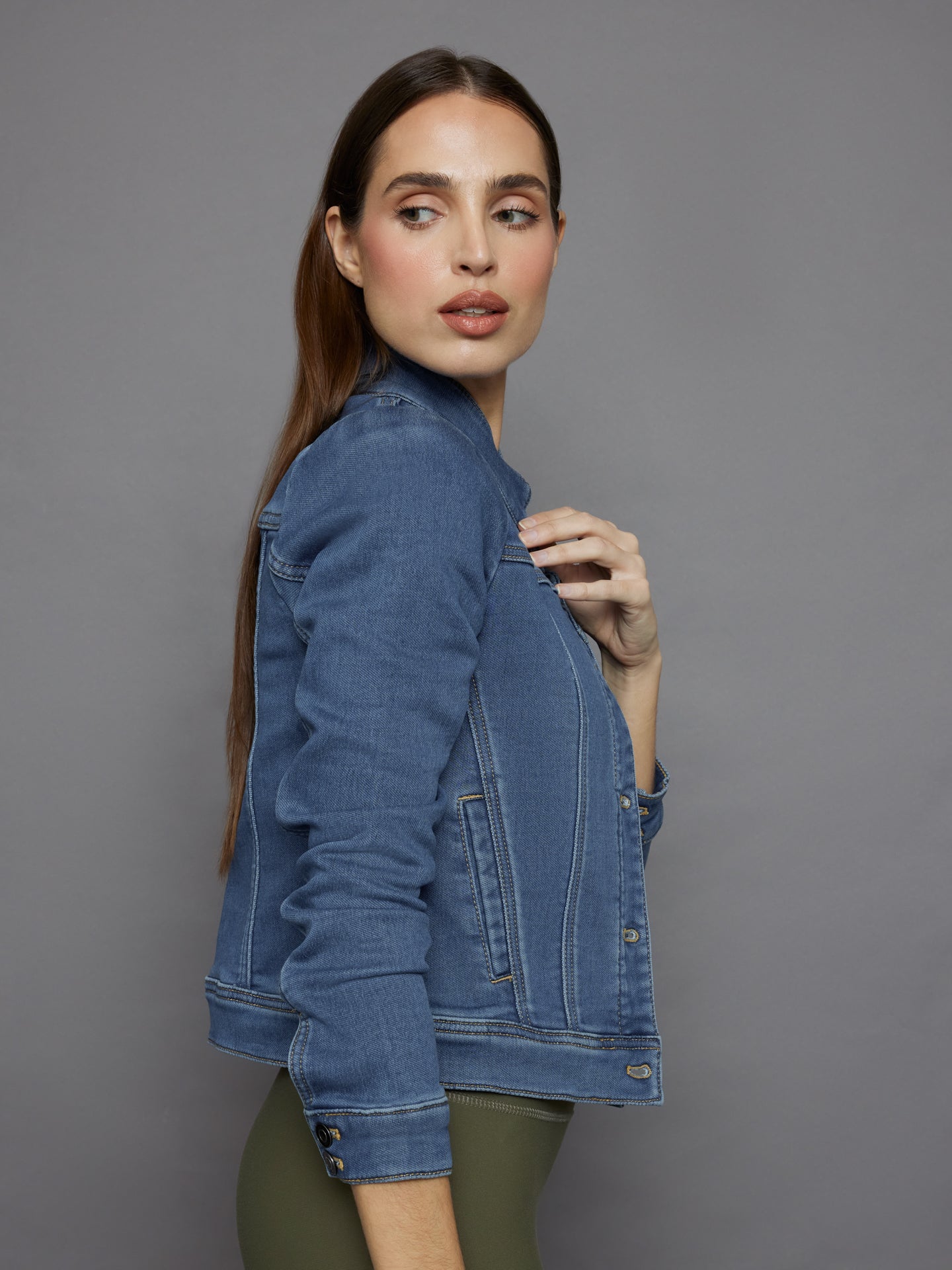 Carbon38 Tailored Denim Jacket - Medium Wash