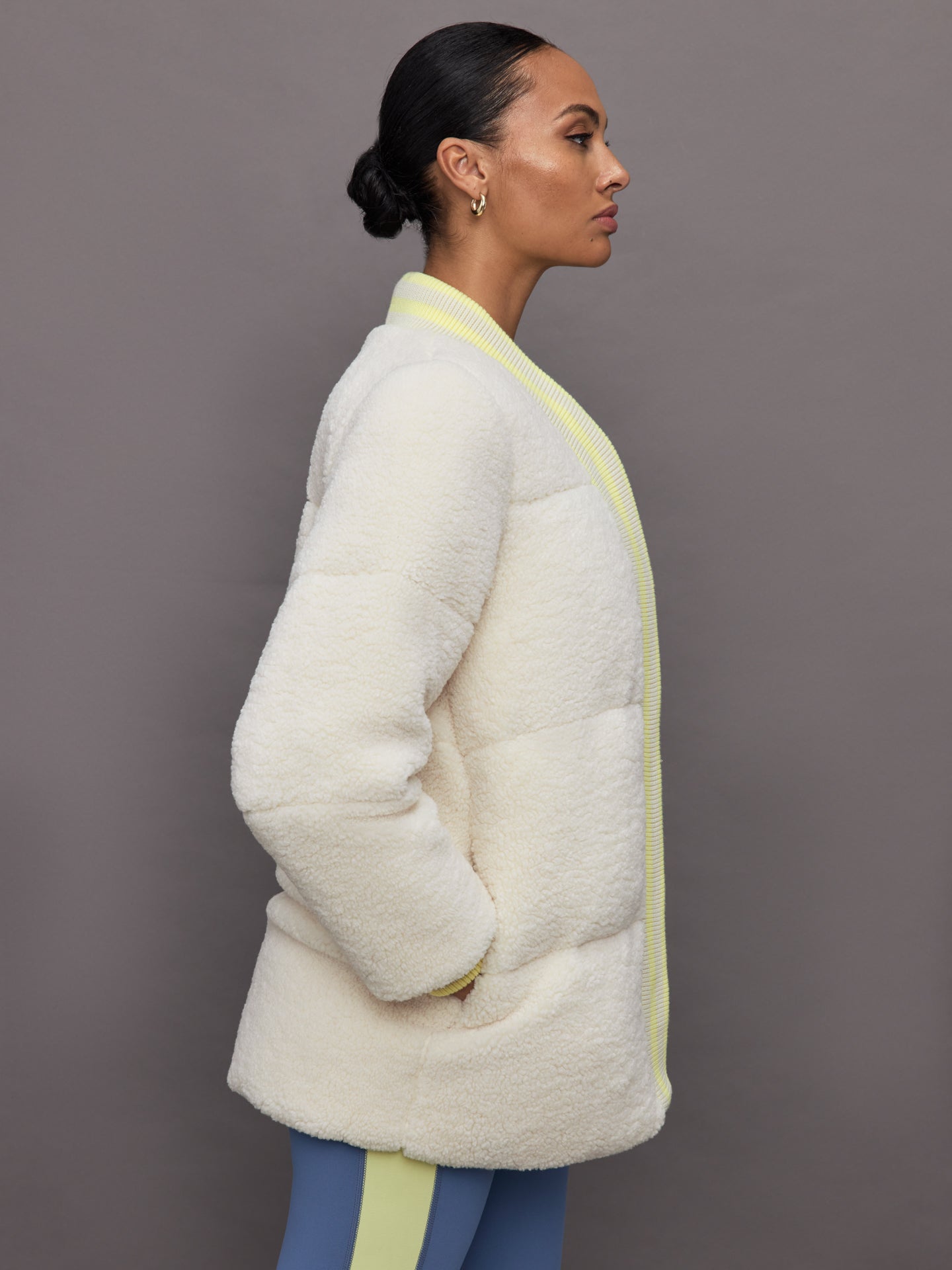 Carbon38 Sherpa Puffer Jacket - Natural Sherpa
