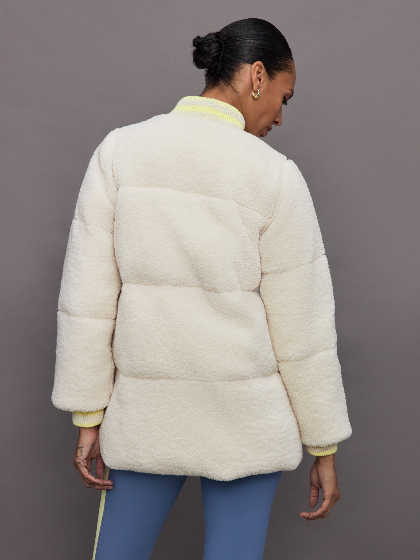 Carbon38 Sherpa Puffer Jacket - Natural Sherpa