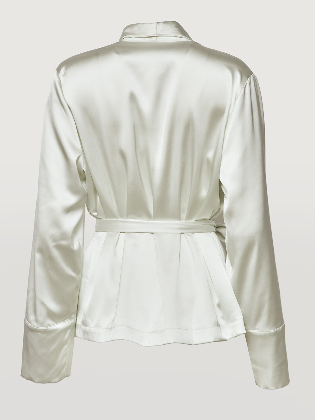 Carbon38 Satin Smoking Jacket - Ivory