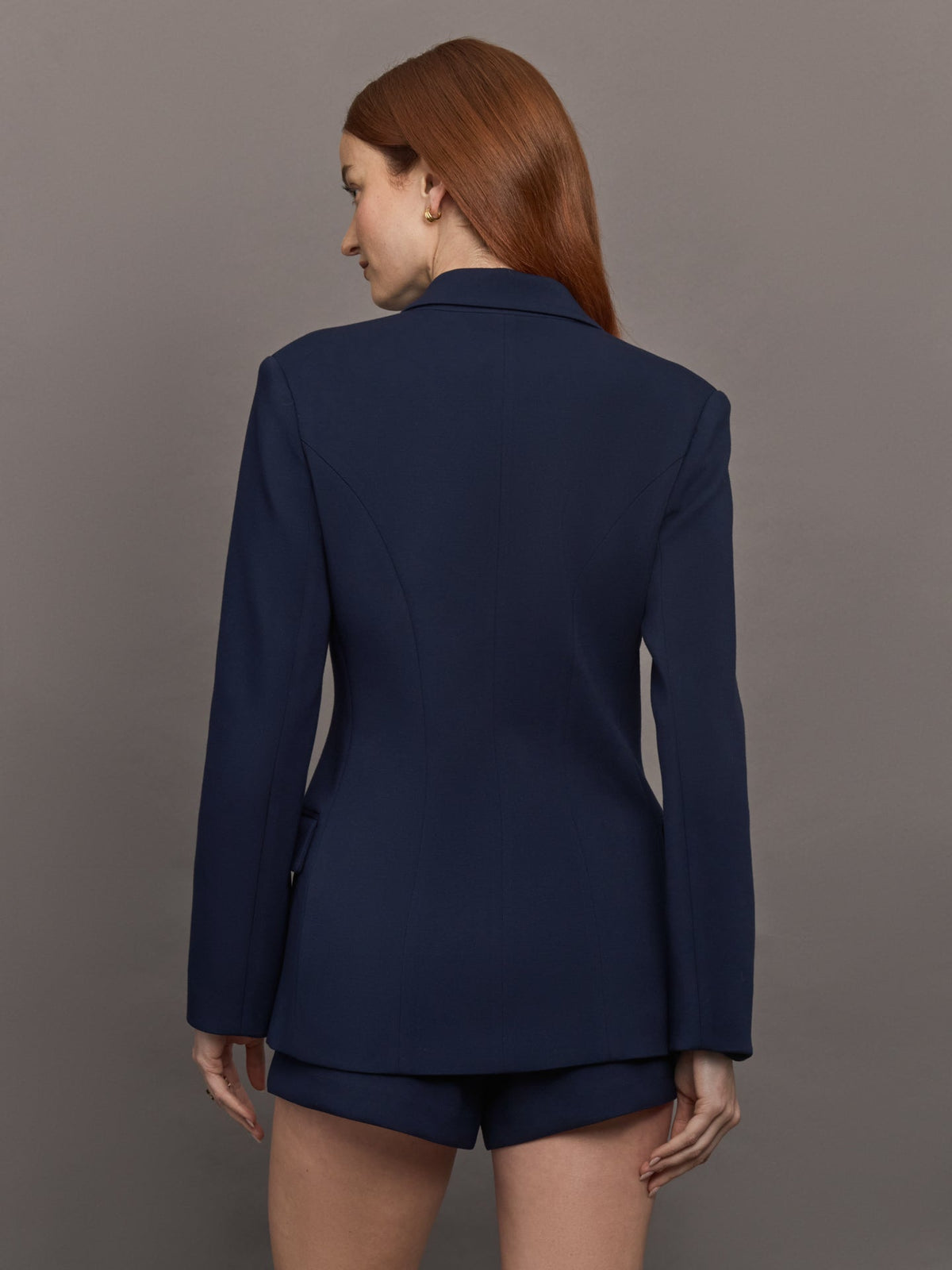Carbon38 Double Breasted Blazer in Scuba - Navy
