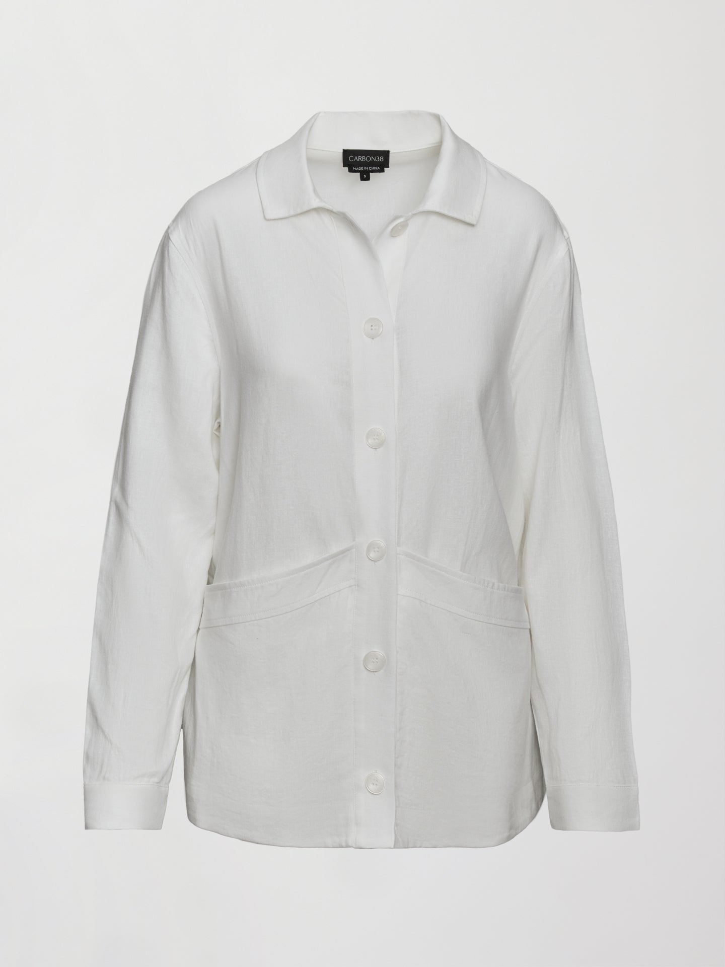 Carbon38 Linen Shirt Jacket - White