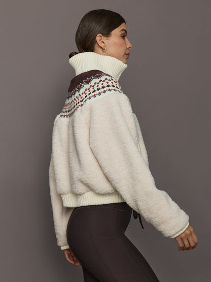 Carbon38 Fairisle Sherpa Jacket - Natural