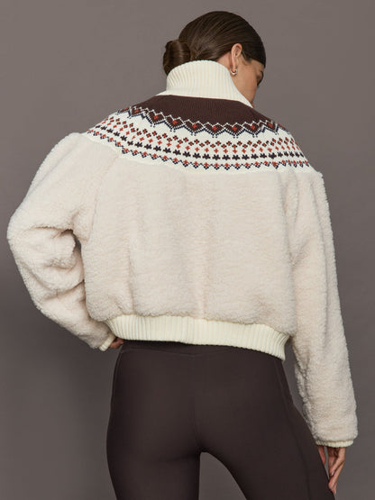 Carbon38 Fairisle Sherpa Jacket - Natural
