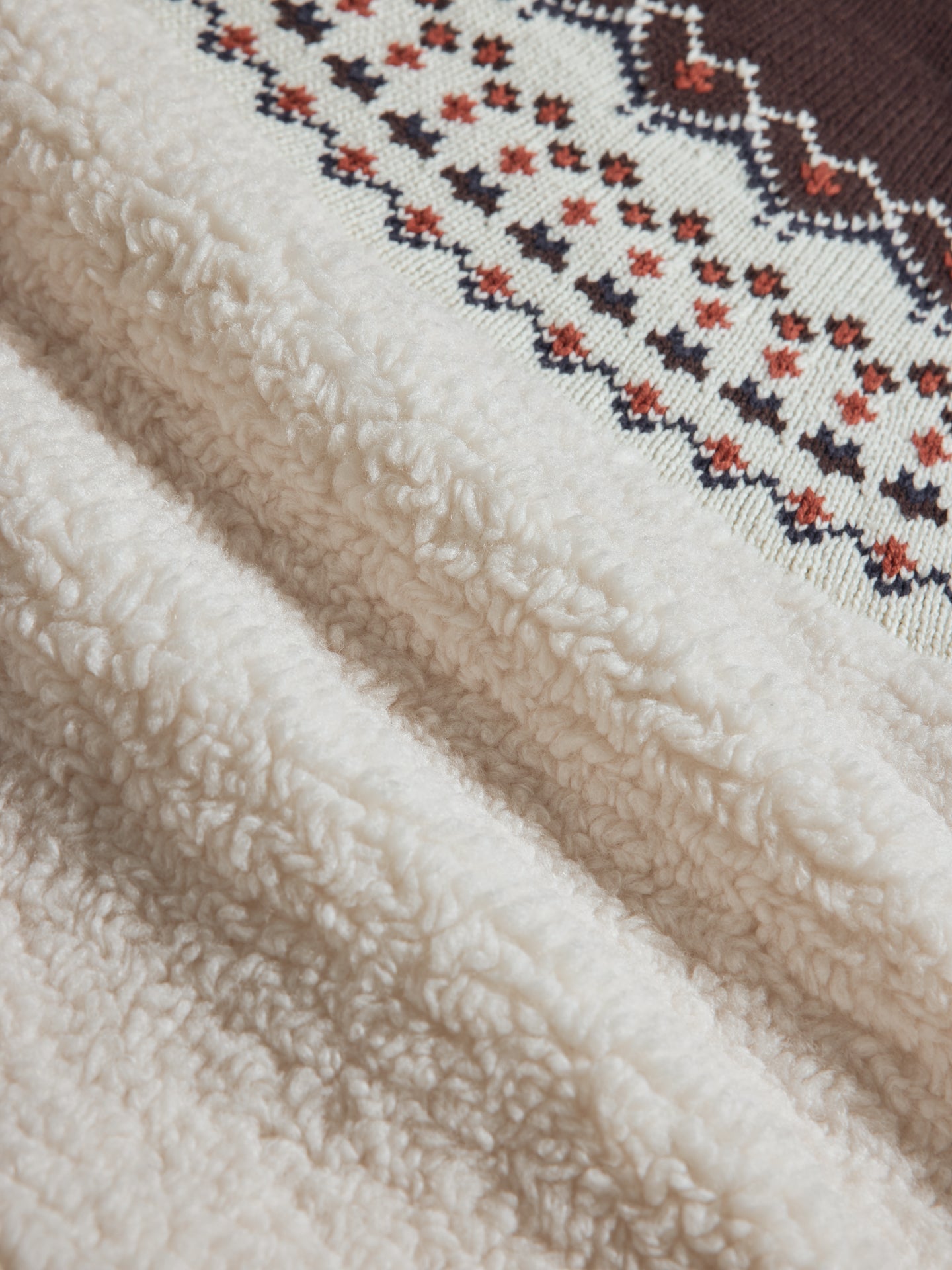 Carbon38 Fairisle Sherpa Jacket - Natural