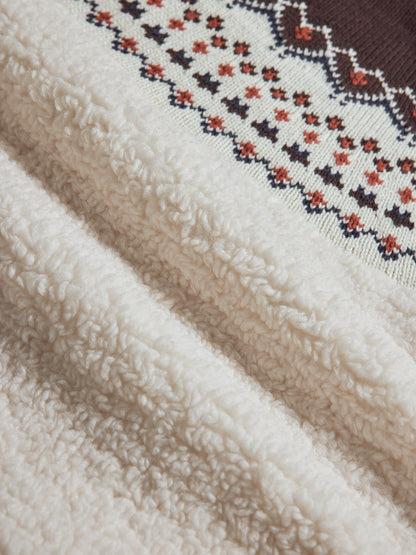 Carbon38 Fairisle Sherpa Jacket - Natural