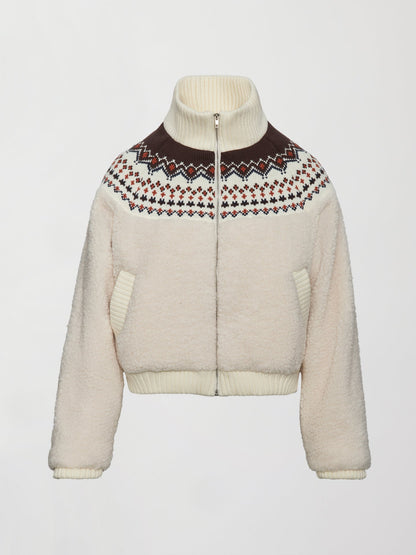 Carbon38 Fairisle Sherpa Jacket - Natural
