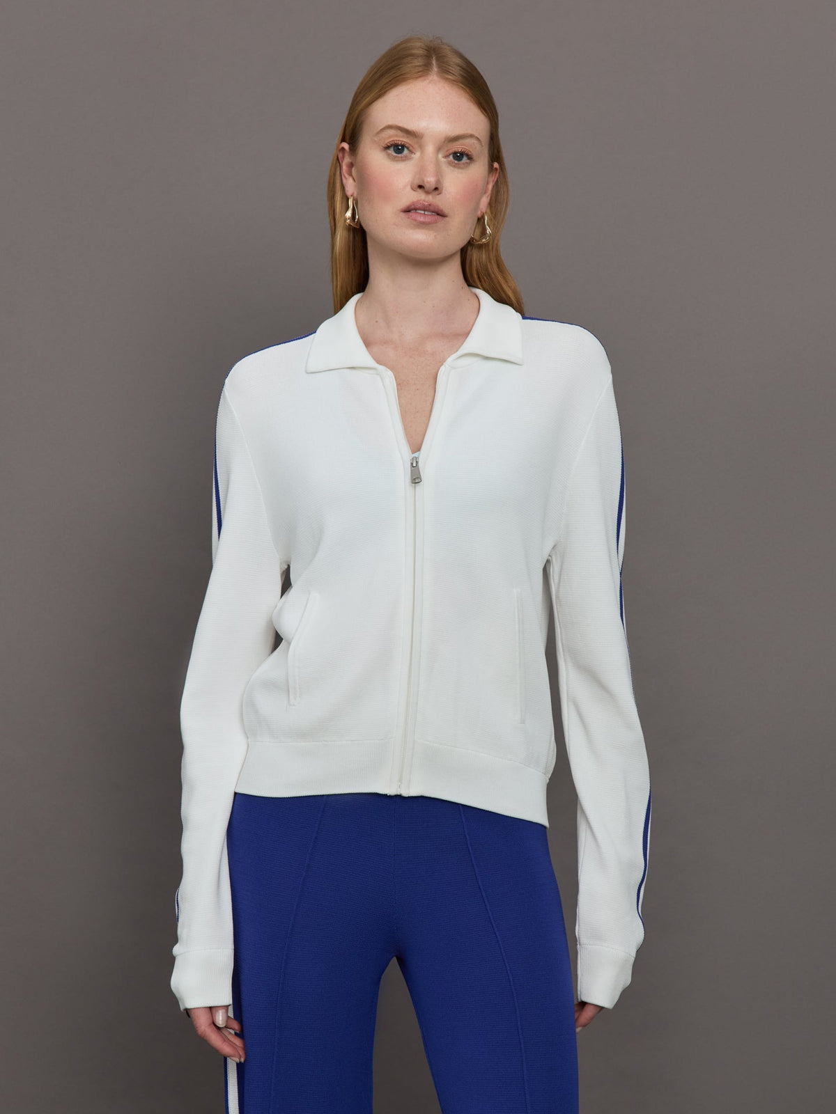 Carbon38 Carnaby Pari Zip Knit Jacket - White